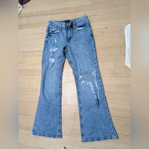 Aeropostale Light Blue High Rise Distressed Flare Jeans Size 4S